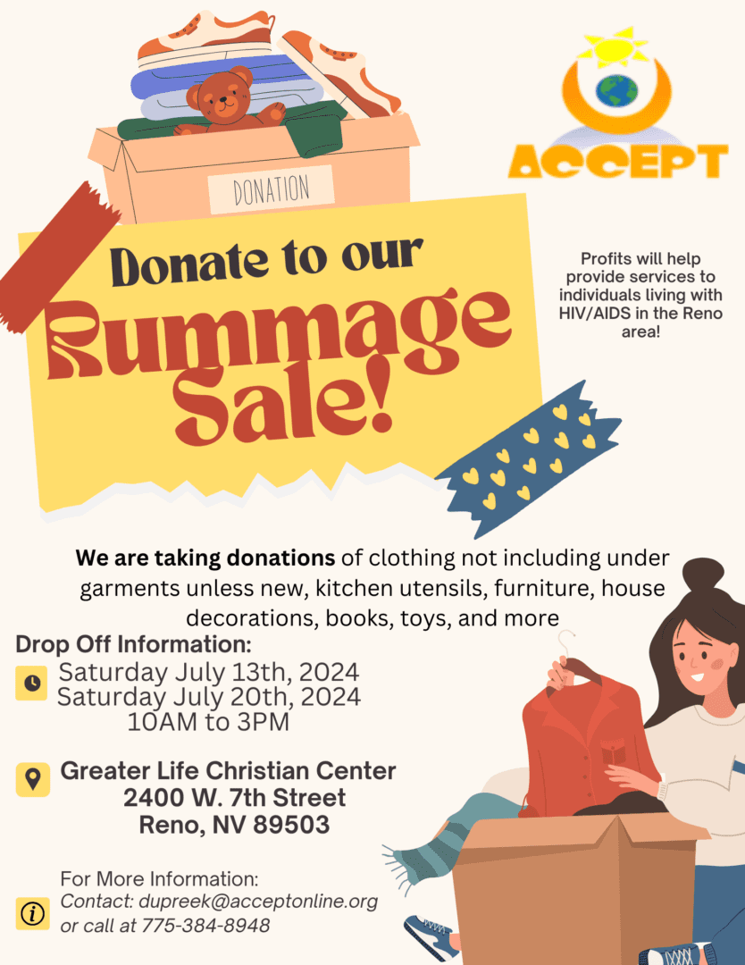 A poster of donate to our rampage sales